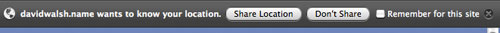 Mozilla Firefox Geolocation Permissions
