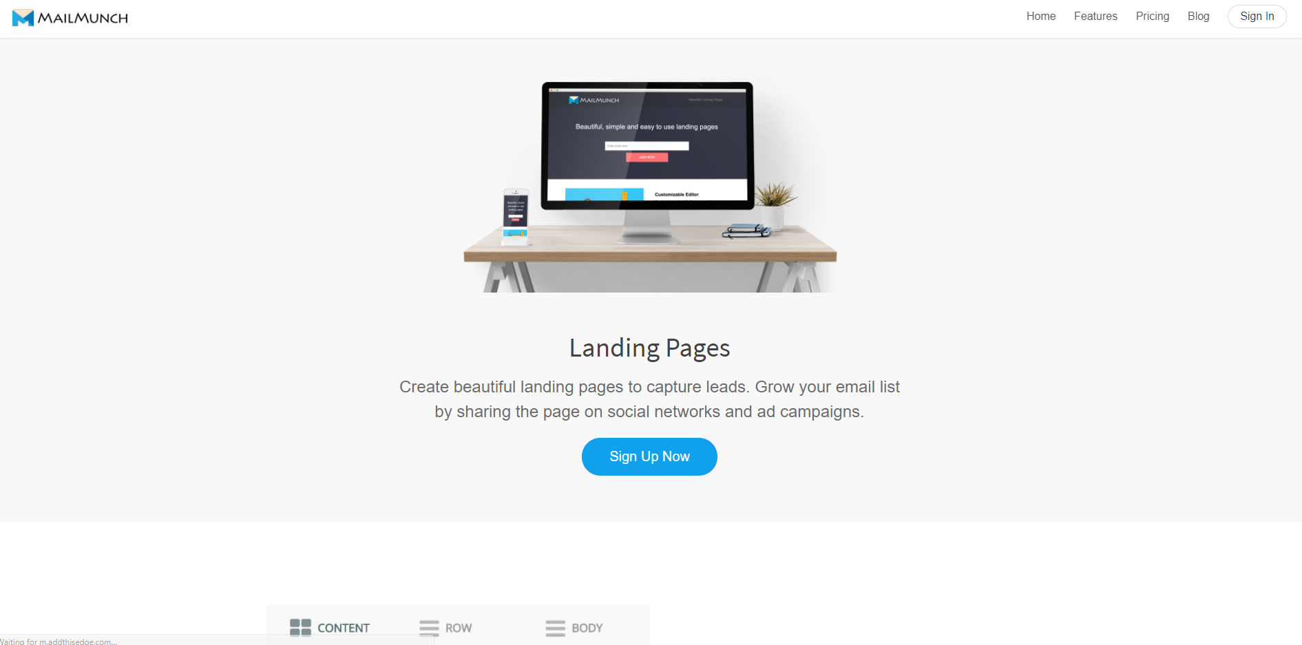 MailMunch Landing Pages