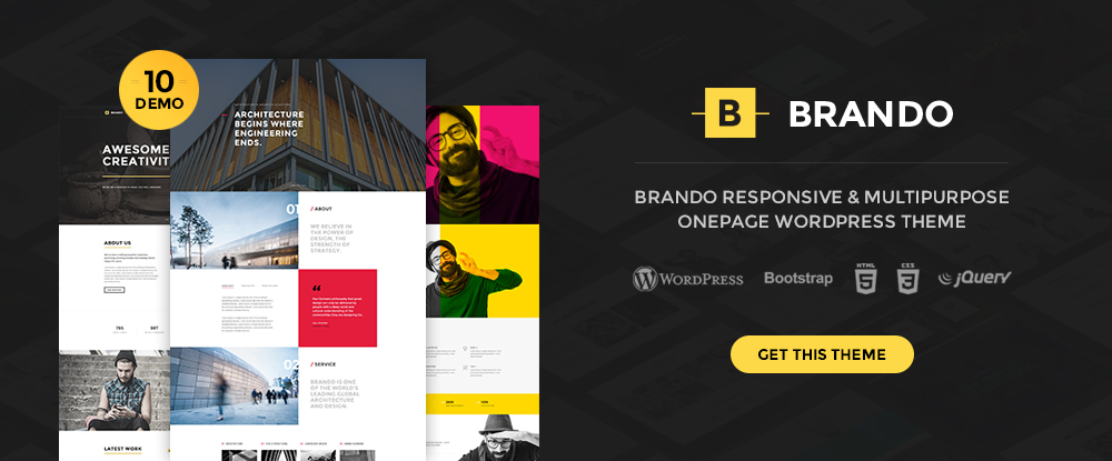 Brando Responsive and Multipurpose OnePage WordPress Theme