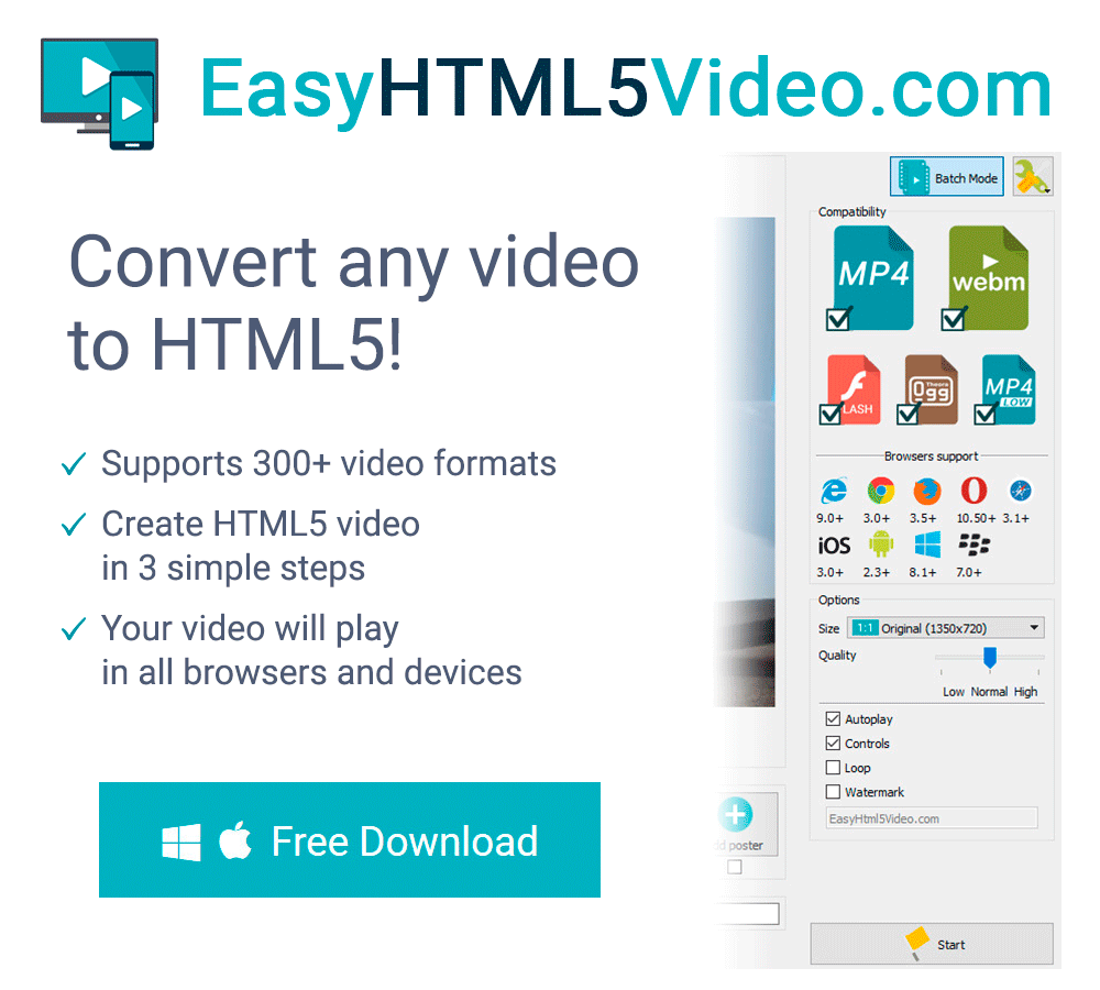 Easy HTML5 Video Converter