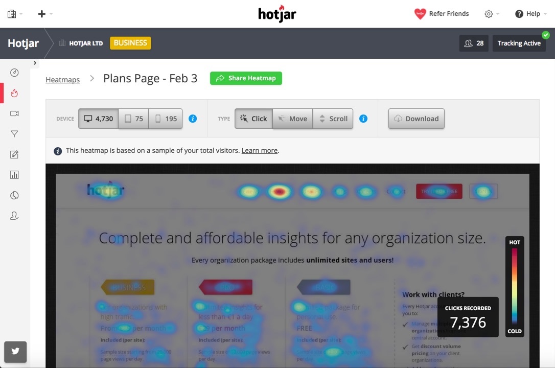 Hotjar - See how your visitors are really using your site