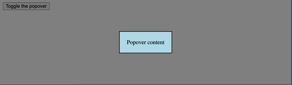 HTML popover Attribute