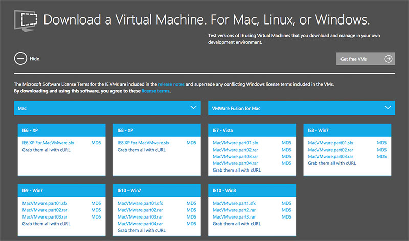 Free IE Vms