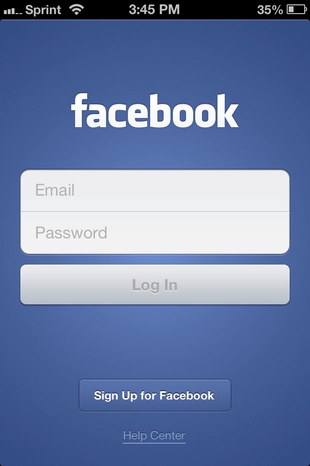 facebook sign up or log in