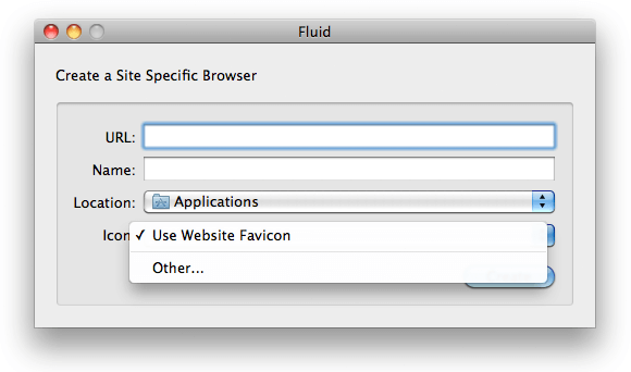 fluid app default browser