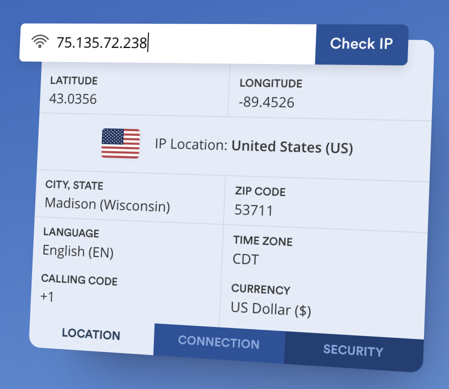 Realtime Geolocation & Reverse IP Lookup with ipapi