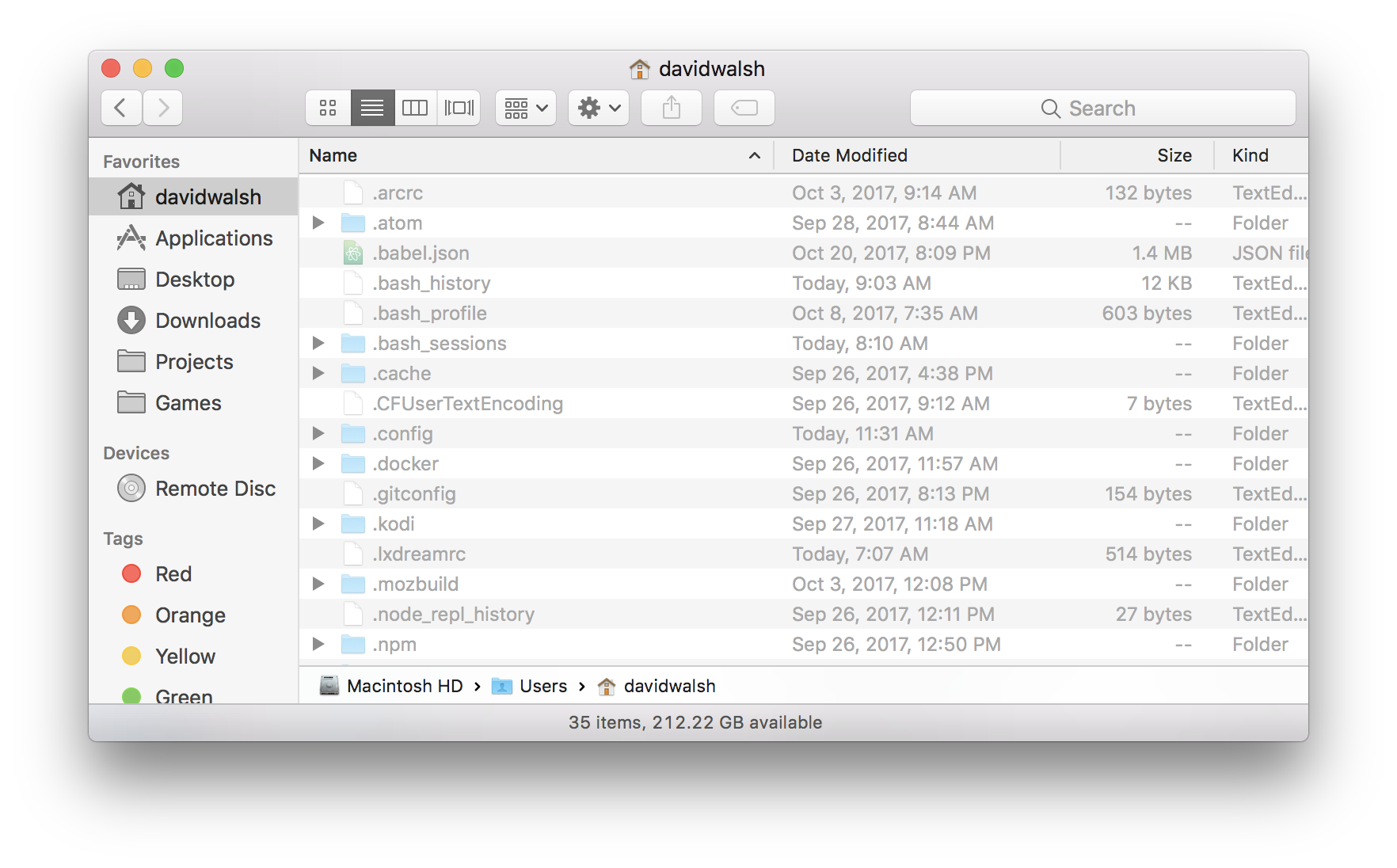 view hidden files mac folder