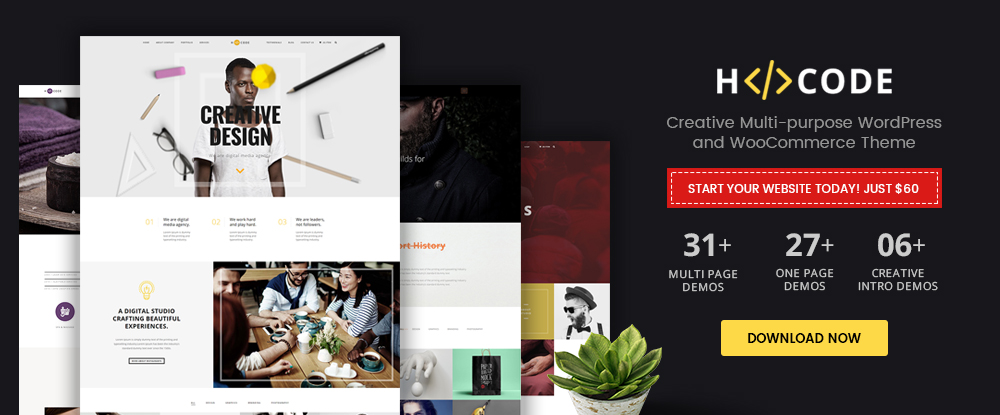 H-Code - A fast loading and SEO optimized multi-purpose WordPress theme