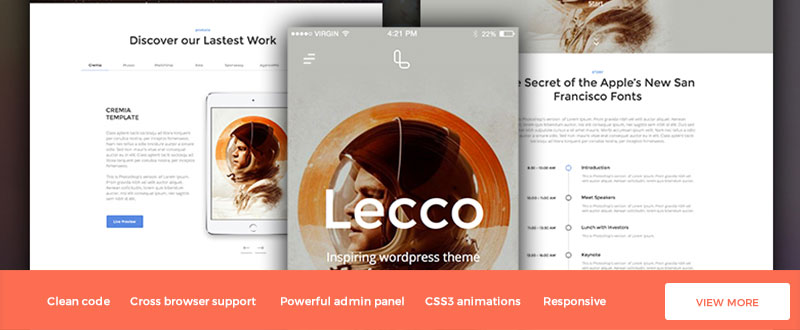 Lecco One Page WordPress Theme