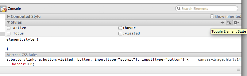 Chrome CSS Element State