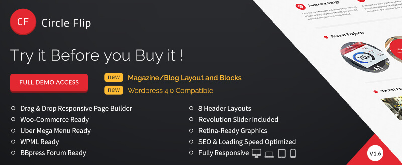 Circle Flip - Responsive Wordpress Multipurpose Theme