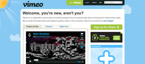 Vimeo Homepage